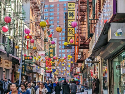 Pell Street Chinatown NYC colorful lanterns