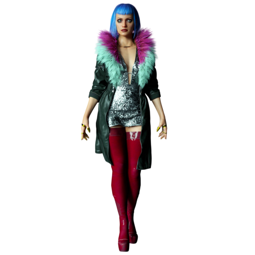 full body cyberpunk look with evelyn coat