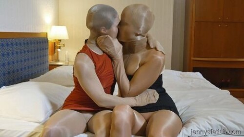 two pantyhose encased lesbians with nylon cunt pic m 2