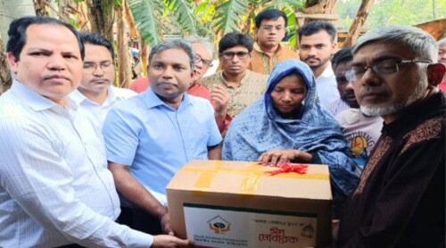 সিলেটে জিয়াউর রহমান ফাউন্ডেশনের উদ্যোগে শহীদ পরিবারের মাঝে ঈদ সামগ্রী বিতরণ